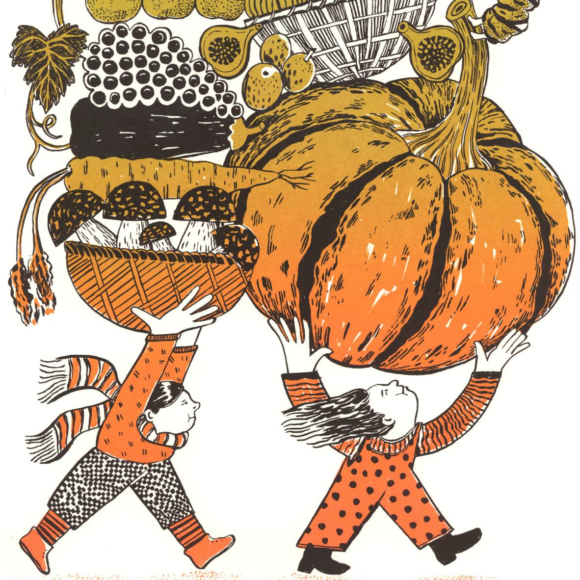 Silkscreen-printed illustration